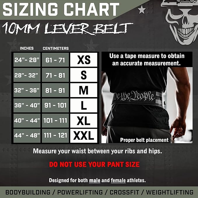 Weight Lifting Belt - Lever Gym Belt for Weightlifting 10mm Leather 4 Inches