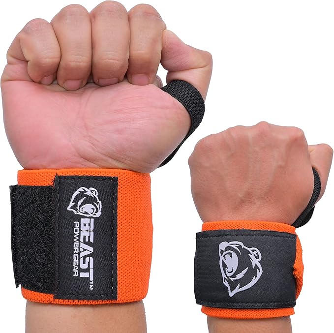 Wrist Wraps for Weightlifting 18” Premium Quality Wrist Support for Bodybuilding Heavy Duty Thumb Loop Powerlifting, Strength Training for Men and Women