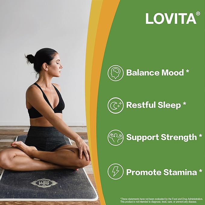 Lovita KSM-66 Ashwagandha | Highly Concentrated 22,500mg Equivalent | 5% Withanolide | 95% Black Pepper Piperine | Stress Relief & Energy Support | Vegan, Gluten Free | 130 Capsules (Pack of 3)