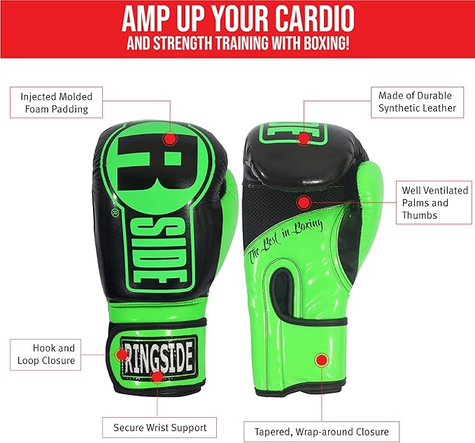 Ringside Apex Bag Gloves, IMF-Tech Boxing Gloves with Secure Wrist Support, Synthetic Boxing Gloves for Men and Women
