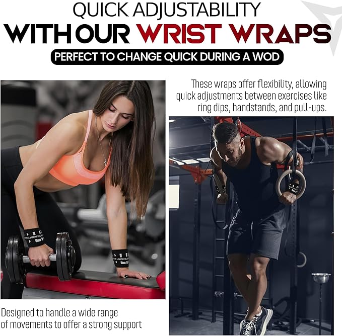 BREAKING LIMITS Cross Training Wrist Wraps - Gym Wrist Supports for Weightlifting, WOD Workouts & Calisthenics - Fitness Gear for Men & Women