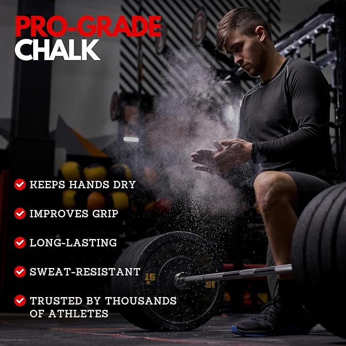SURVIVOR Gym Chalk - Climbing Chalk, Lifting Chalk, Gymnastics Chalk - Pure Magnesium Carbonate Hand Chalk Powder, Weightlifting Chalk Gym - Rock Climbing Chalk for Weights