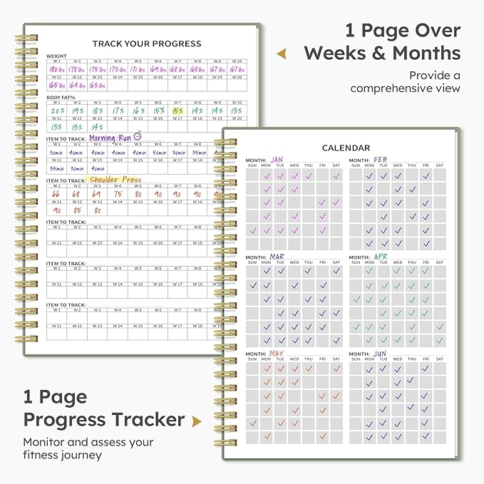 Fitness Workout Journal for Women & Men A5(5.5" x 8.2") Workout