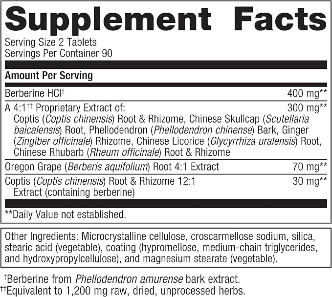 Metagenics CandiBactin-BR - Concentrated Berberine for Intestinal Support* - with Berberine, Oregon Grape & Coptis Root Extract - Gut Health Supplements* - Gluten-Free - Vegetarian - 180 Tablets