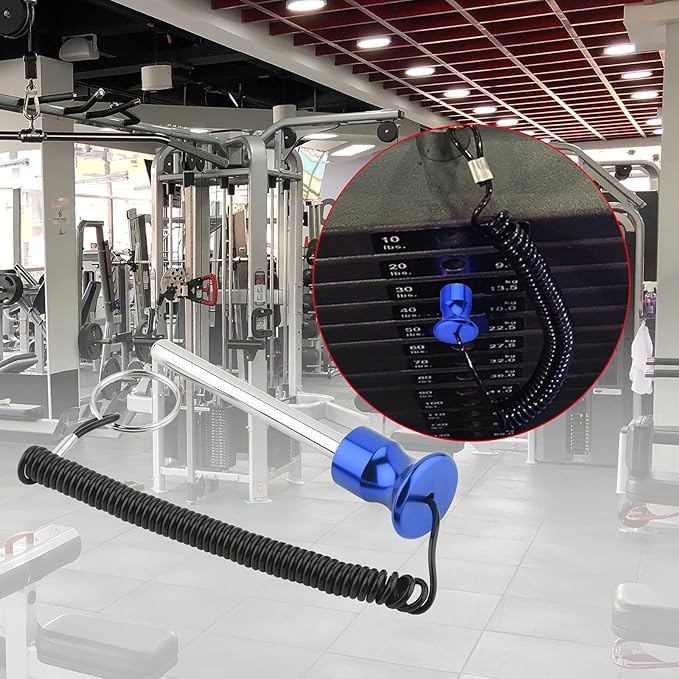 Cosmos Gym Weight Stack Pin Universal Replacement Selector Lock Pin Detent Hitch Pin, Tensile 3/8" Dia. & 4" Locking Space with Lanyard, for Gym Equipment Machine Weight Plate