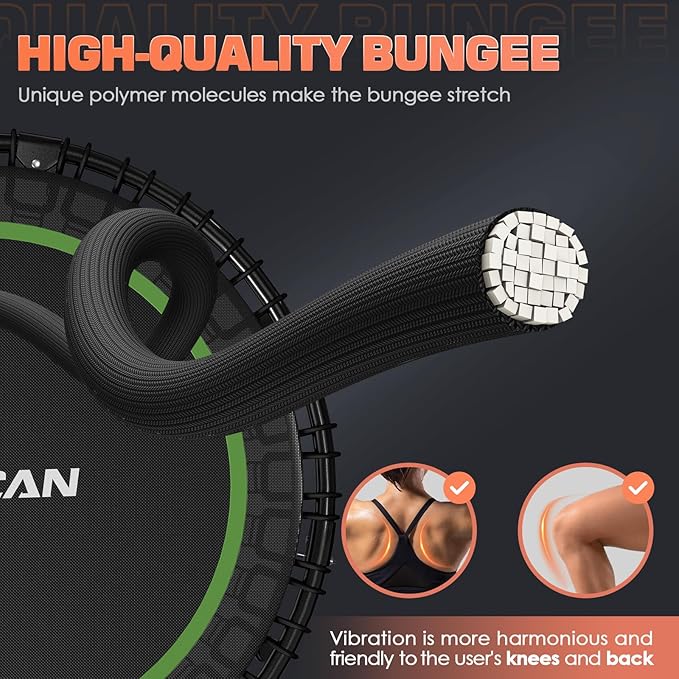 BCAN 450/550 LBS Foldable Mini Trampoline 40"/48"/50" Fitness