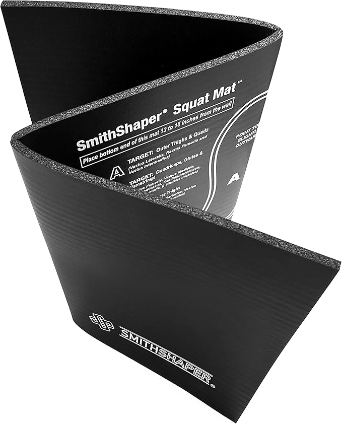 Squat Mat - 30.75" Length - Knee & Leg Muscle Targeting - Folds to 0.90" Thick - Ab Rollouts & Knee Pushups Pad - NBR Black