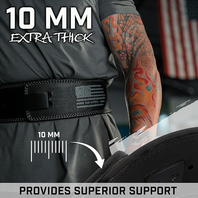 Weight Lifting Belt - Lever Gym Belt for Weightlifting 10mm Leather 4 Inches