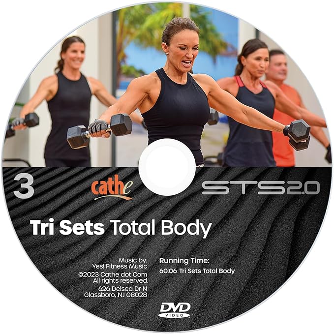 Cathe Friedrich's STS 2.0 Tri Sets Total Body Workout DVD For Women & Men - Use This Strength Training DVD To Tone and Sculpt Your Lower and Upper Body Muscles