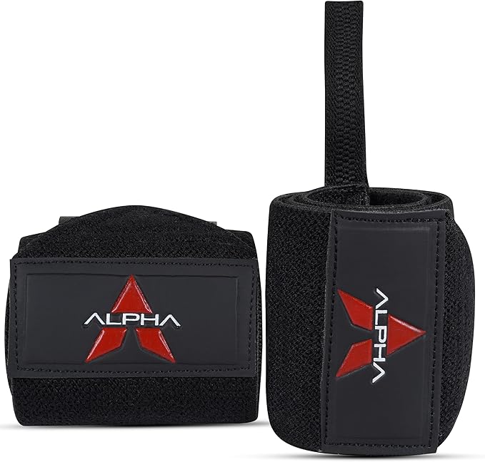 Alpha Sports Wrist Wraps for Weightlifting,Gym Exercise,Adjustable,Durable for Crossfit,Powerlifting, Bodybuilding, and Fitness Workouts,Enhanced Stability for Lifting,Training