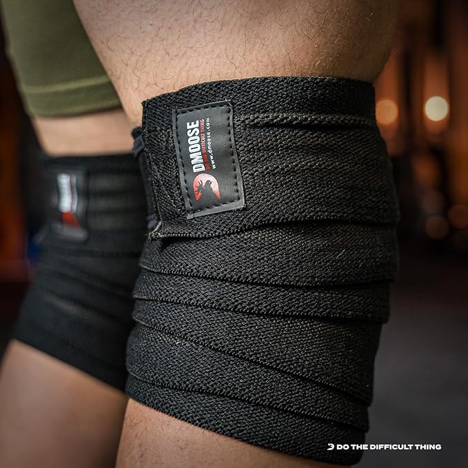 USPA Approved 78” Knee Wraps for Weightlifting Men & Women (Pair) - Premium Cotton Straps for Joint Stability & Pain Relief - Adjustable Fit Gym Knee Wrap Support for Powerlifting, Leg Press & Squats
