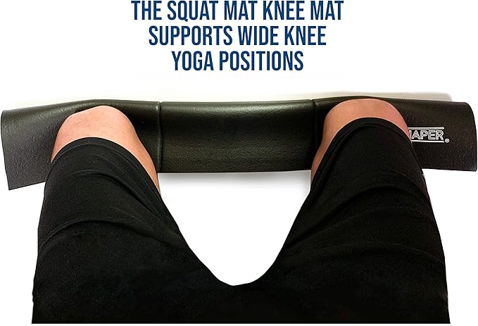 Squat Mat - 30.75" Length - Knee & Leg Muscle Targeting - Folds to 0.90" Thick - Ab Rollouts & Knee Pushups Pad - NBR Black
