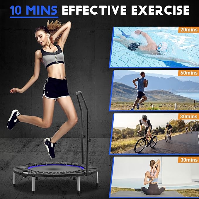 HYD-Parts 40" Foldable Mini Trampoline for Adults and 330lbs