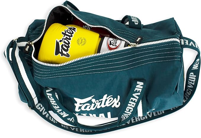 Fairtex BAG9 Retro Style Barrel Bag Thai Boxing Heavy Gym Bag Myay Thai MMA (Green)