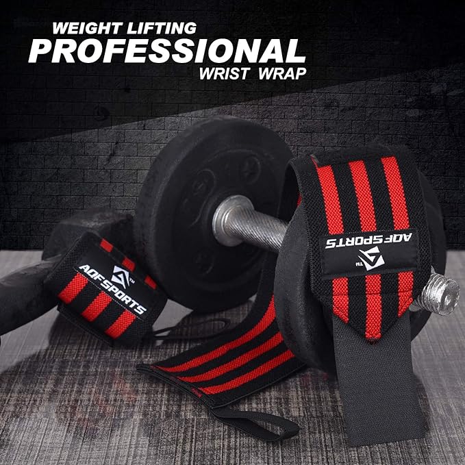 Wrist Wraps for Weightlifting - USPA & IPL Approved 18" Gym Wrist Support with Thumb Loop - Heavy Duty Lifting Wrist Straps for Fitness, Workout, Powerlifting, & Bodybuilding (Pair)
