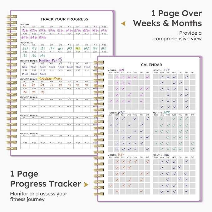 Fitness Workout Journal for Women & Men A5(5.5" x 8.2") Workout