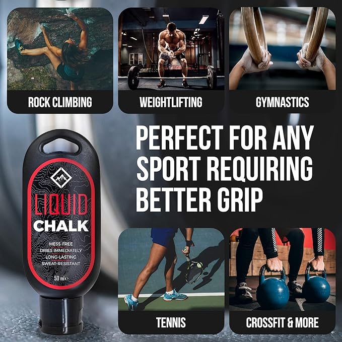 SURVIVOR Liquid Chalk – Gym Chalk for Weightlifting, Rock Climbing, Bouldering, Gymnastics, Pole Grip, & More - Lifting Chalk & Climbing Chalk for Dry Hands