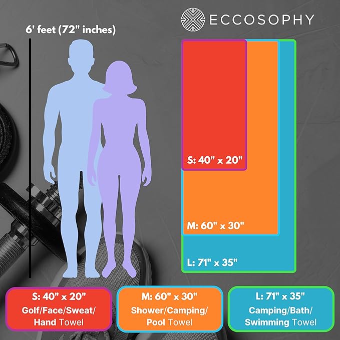 ECCOSOPHY Microfiber Gym Towel for Working Out - (60x30-Charcoal)