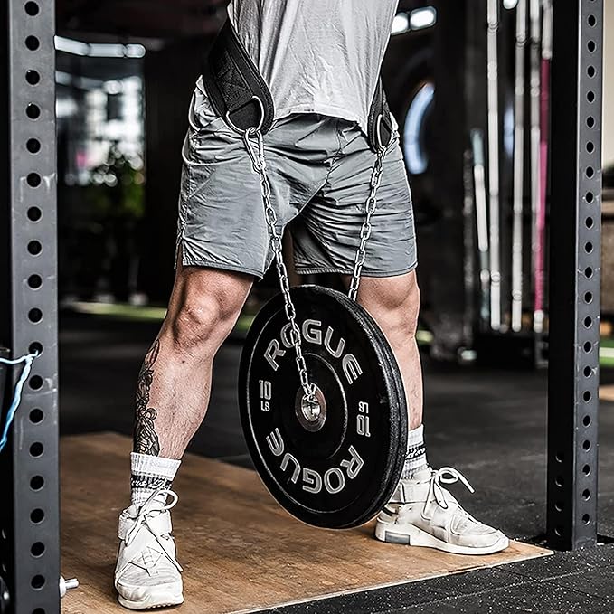 Dip Belt For Weightlifting - 37'' Chain Pull 550lbs Weight