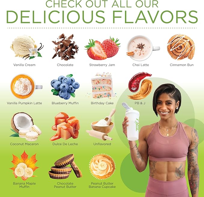 TRU Plant Based Protein Powder, BCAA, EAA, 20g Vegan Protein, 100 Calories, 27 Vitamins, No Artificial Flavors 25 Servings (Peanut Butter Banana Cupcake)