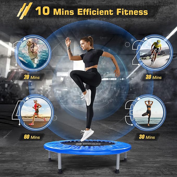BCAN 36/38 Mini Trampoline Rebounder Trampoline for Adults 170lbs/300lbs Small