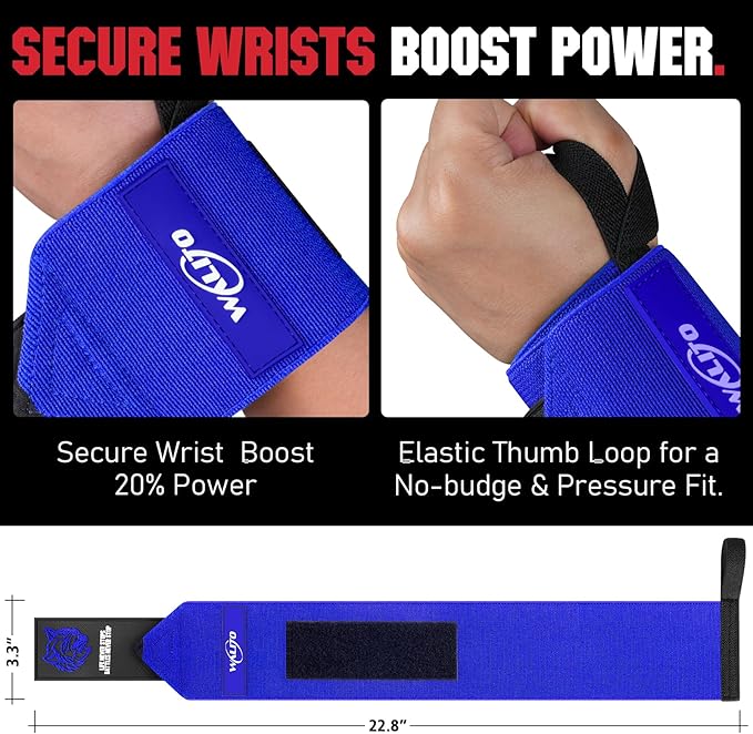 Wrist Wraps for Weightlifting-21" Lifting Wrist Straps for Weightlifting,Weight Lifting Wrist Wraps with Thumb Loop,Breathable Wrist Brace, Avoid Injury and Maximize Grip for Men & Women Powerliftin