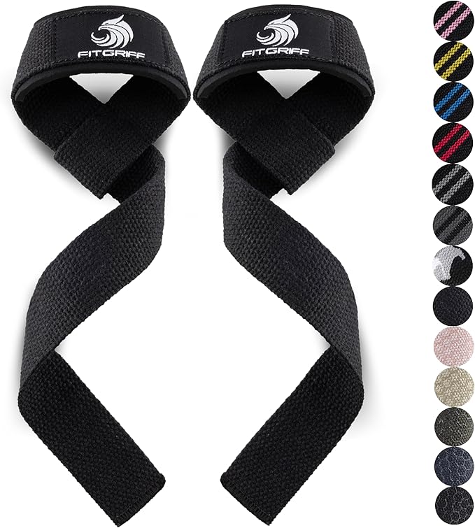 Fitgriff® Lifting Wrist Straps for Weightlifting, Gym, Deadlift, Workout (Made of Premium Cotton & Padded) - Men & Women