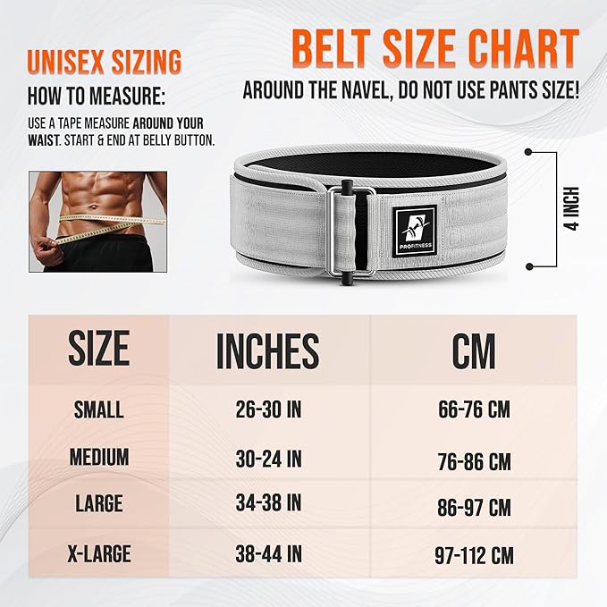 Weightlifting Belt for Men & Women - 4''