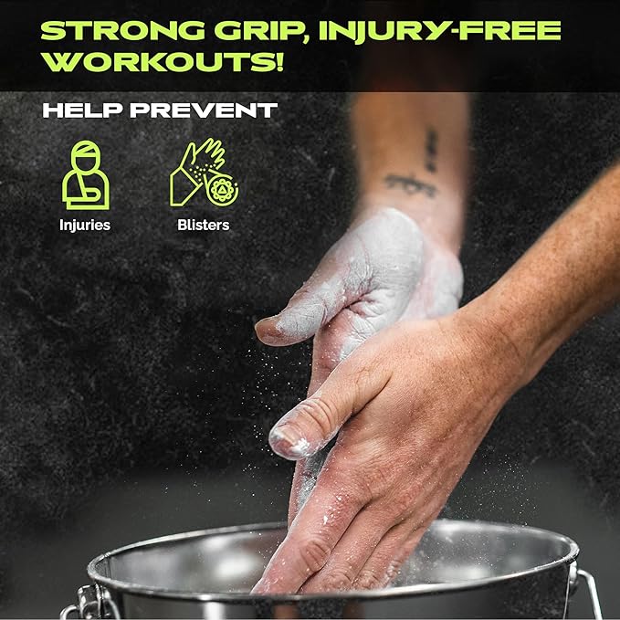 Gym Chalk | Magnesium Carbonate Athletic Chalk for Excellent Grip - Gym Workout Grip Chalk for Weightlifting & Gymnastics.