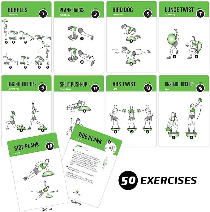 NewMe Fitness Half Balance Ball Workout Cards