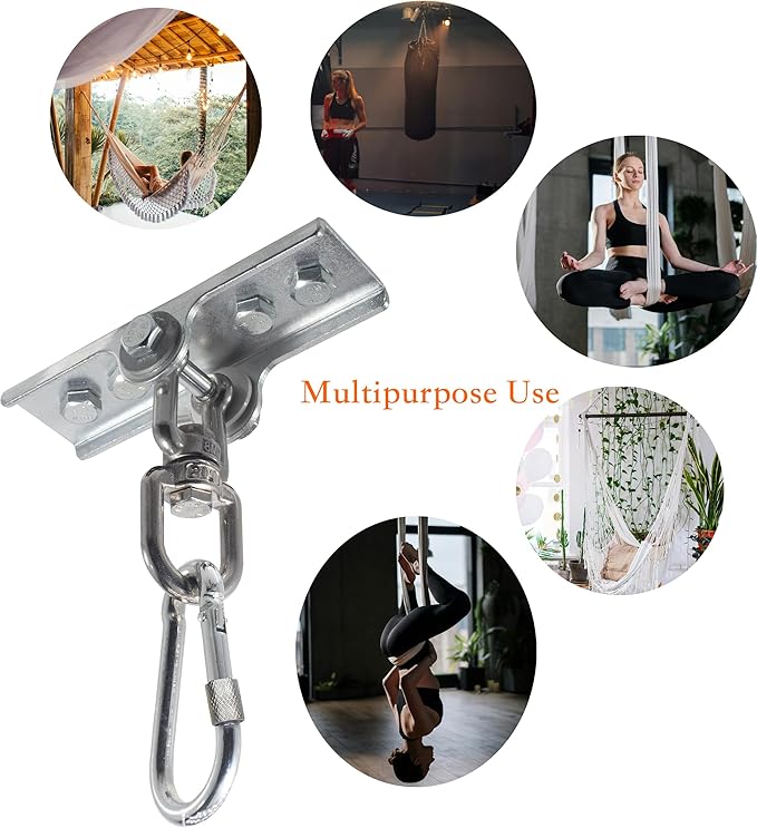 Upgraded 360 Swivel Heavy Bag Mount for Punching, Yoga, Gym, Swing Chairs, and Hammocks - Hanger for Boxing and Hanging