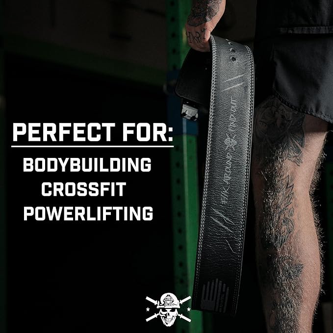 Weight Lifting Belt - Lever Gym Belt for Weightlifting 10mm Leather 4 Inches