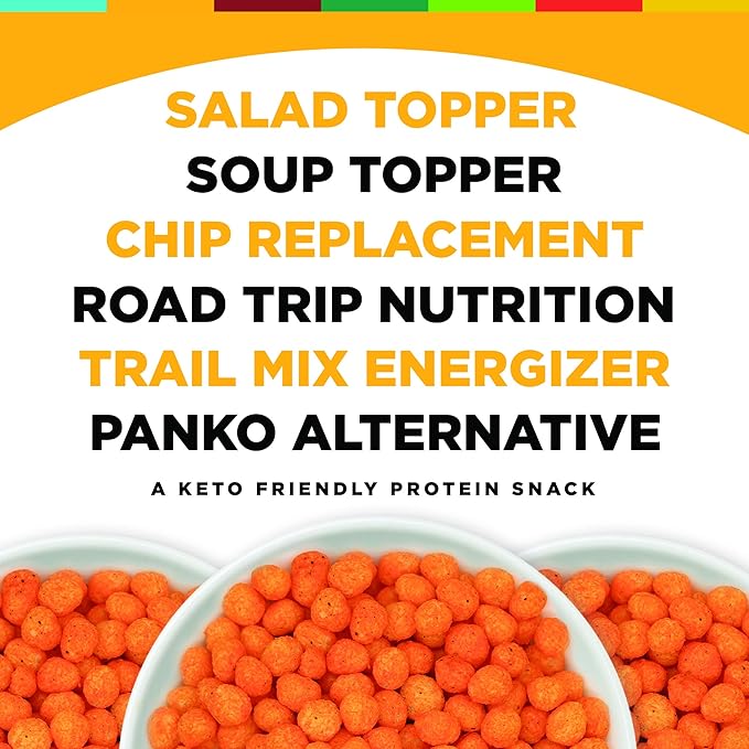 Twin Peaks Low Carb, Keto Friendly Protein Puffs, (Nacho Cheese), 2 Servings, 3 Pack (60g, 42g Protein, 4g Carbs)