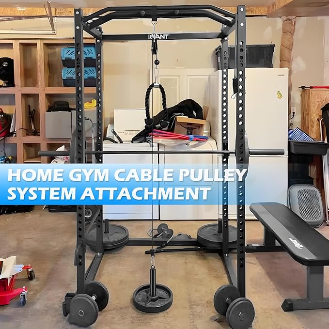 Fitness Cable Pulley System, Gym LAT and Lift Pulldown Machine Attachments, LAT Pull Down Bar Home Workouts Equipments for Biceps Triceps Shoulder Arm Curl Forearm Muscle Strength Exercise