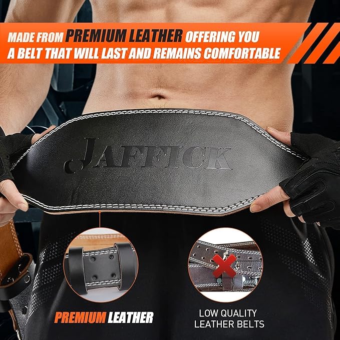 Genuine Leather Weight Lifting Belt for Men Gym