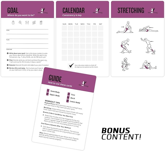 62 Pilates Exercise Cards 50 Exercises, 12 Stretches 6 Training
