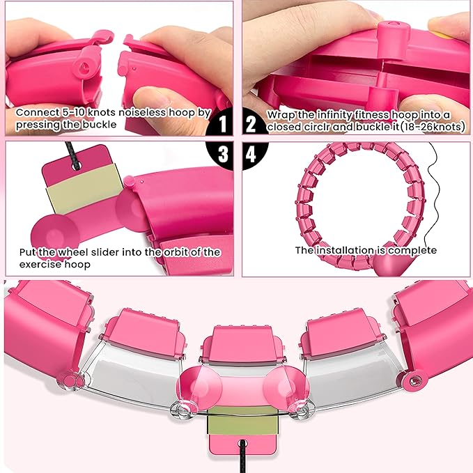 65inch 32 Knots Plus Size Quiet Weighted Hula 2 in 1 Waist
