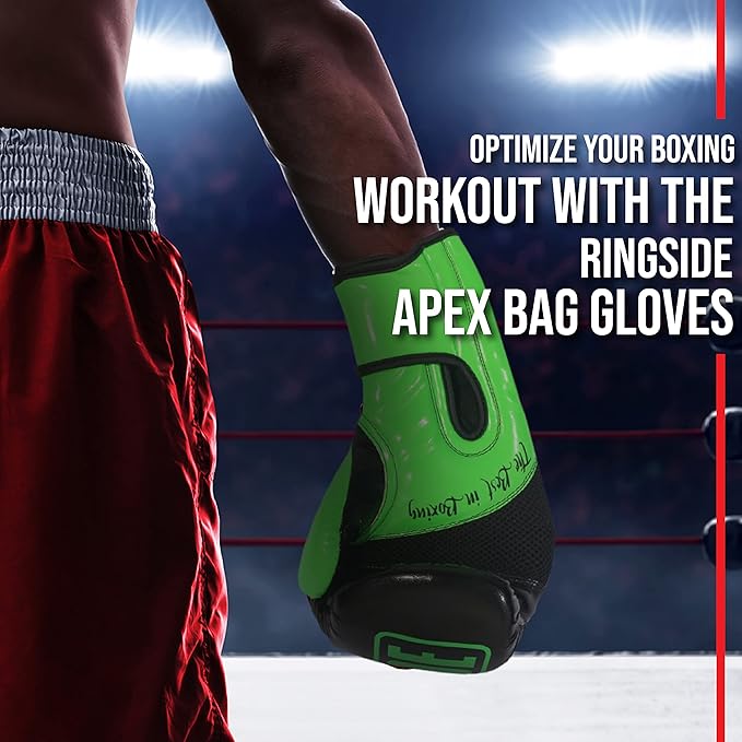 Ringside Apex Bag Gloves, IMF-Tech Boxing Gloves with Secure Wrist Support, Synthetic Boxing Gloves for Men and Women