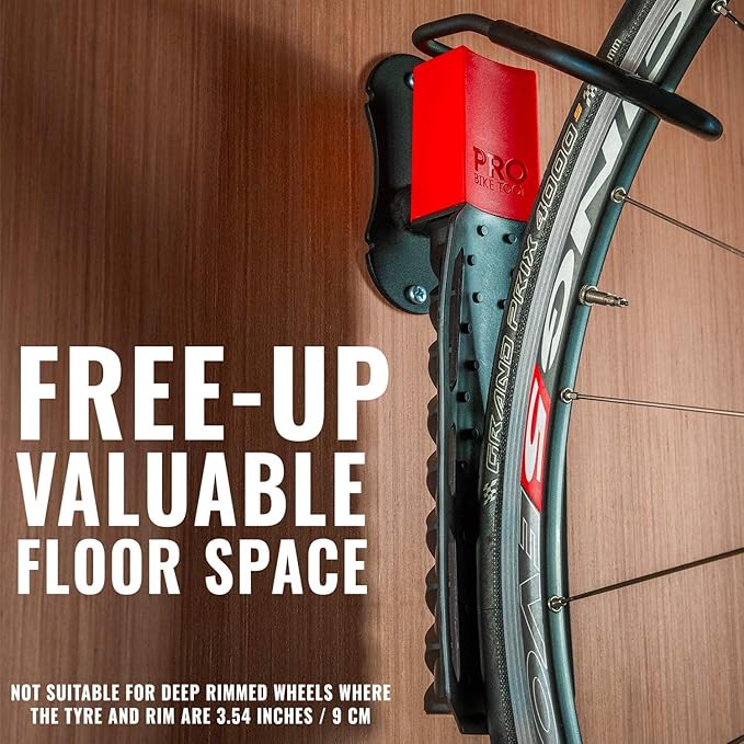 PRO BIKE TOOL Swivel Bike Rack - 2 Pack Indoor Wall Mount for Bicycles in Home and Garage - Vertical Hanging Rack for Space-Saving Storage - Secure Hook for MTB, Road, Hybrid and Kids Bikes