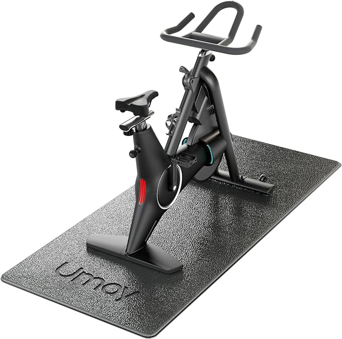 UMAY Fitness Workout Mat for Pelton Bike Treadmill 5mm Thick,