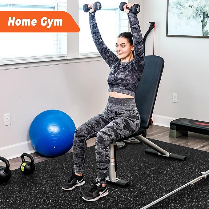 SUPERJARE 0.4 Inch Gym Flooring for Home Gym 12 Tiles