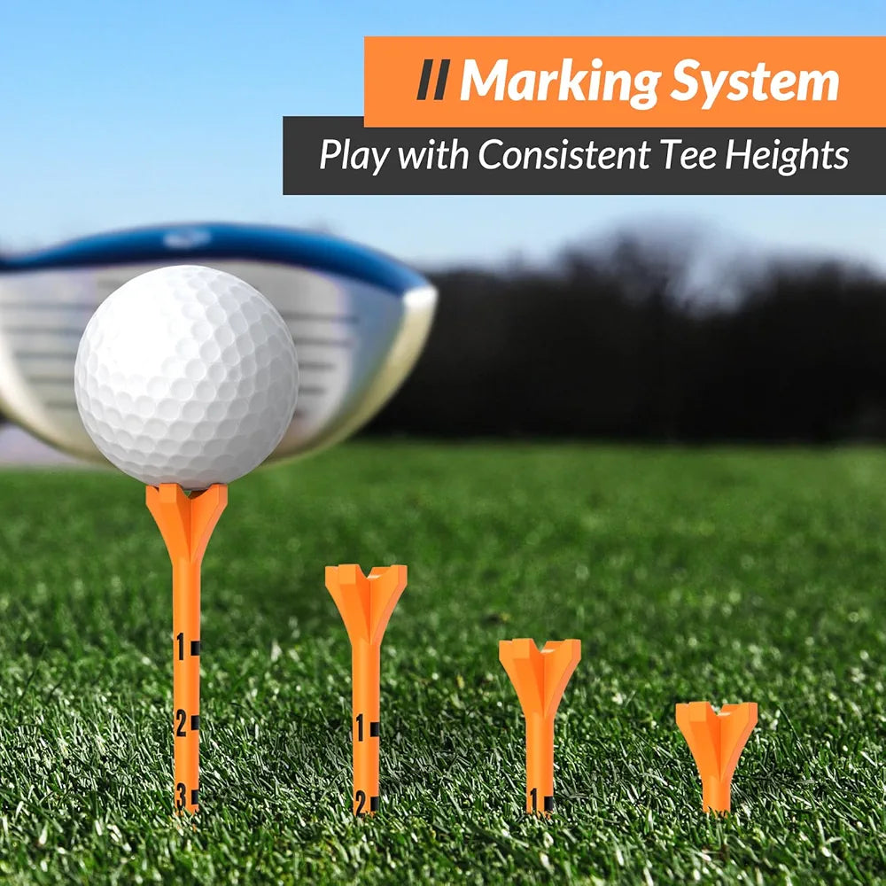 Professional 150 or 100 Pack Plastic Golf Tees , 4-Prongs Head Design to Reduce Friction & Side Spin, The Ultimate Gift for Golfers