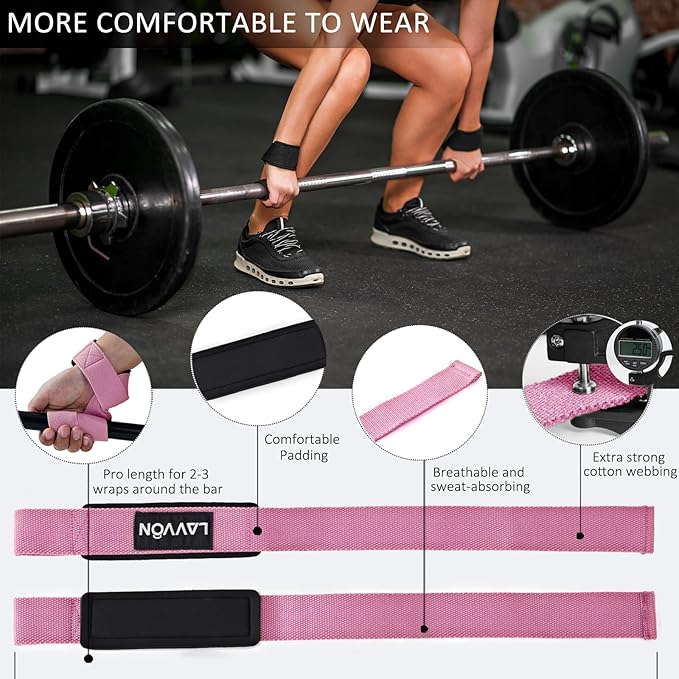 Barbell Pad Set for Hip Thrust 10Pcs- Squat Pad for Barbell Lunges & Bar Padding - Bench Press Standard Weight Bar Pad - with Ankle Straps, Wrist Straps for Weightlifting, 3 Lifting Strap