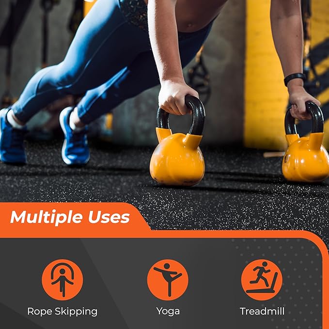 SUPERJARE 0.4 Inch Gym Flooring for Home Gym 12 Tiles