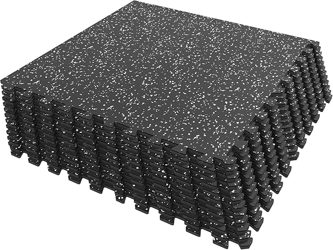 SUPERJARE 0.4 Inch Gym Flooring for Home Gym 12 Tiles