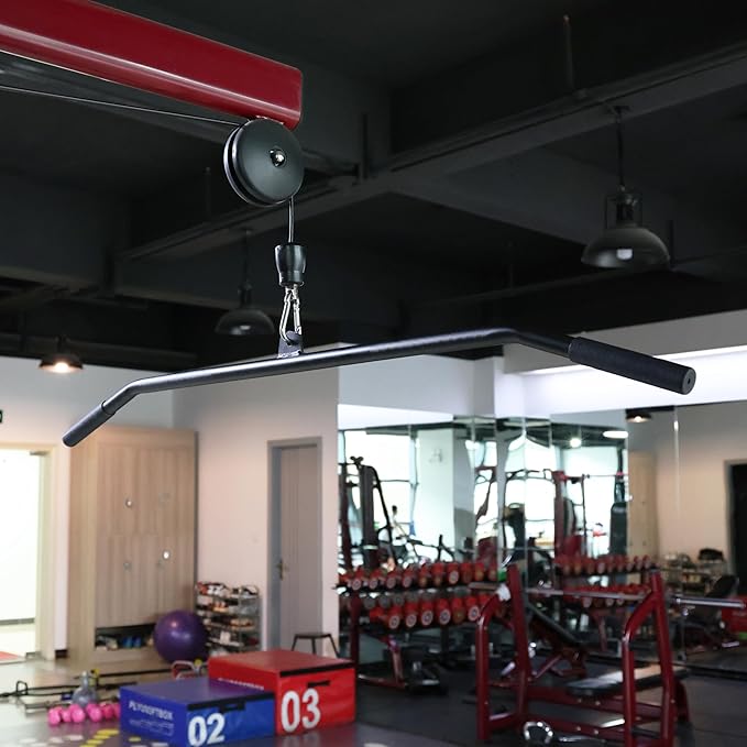 Tricep Press Down Cable Attachment, LAT Pulldown Attachment, Weight Machine Accessories, V Handle with Rotation, Tricep Rope, Rotating Bar, V-Shaped Bar, Multiple Options