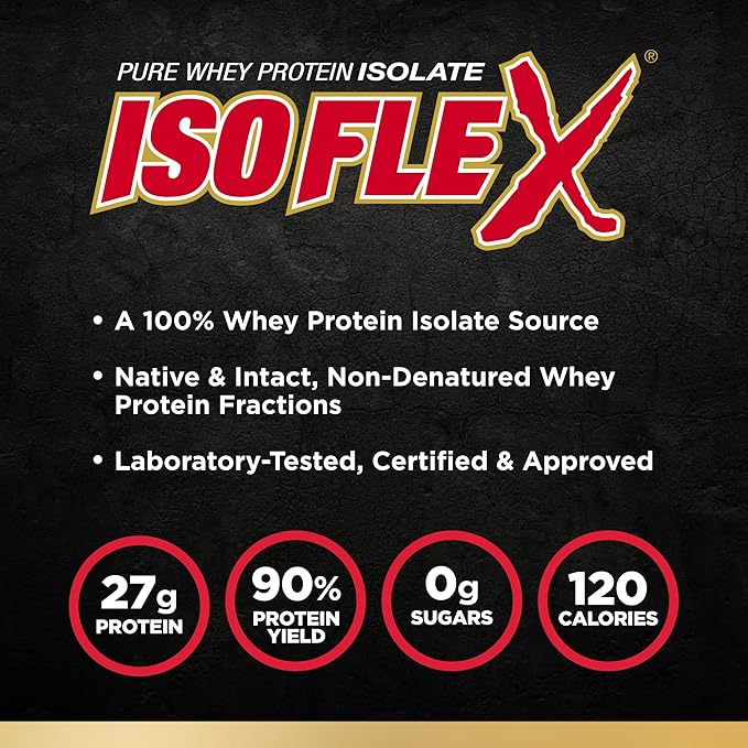 ALLMAX ISOFLEX Whey Protein Isolate, Chocolate - 2 lb - 27 Grams of Protein Per Scoop - Zero Fat & Sugar - 99% Lactose Free - Gluten Free & Soy Free - Approx. 30 Servings