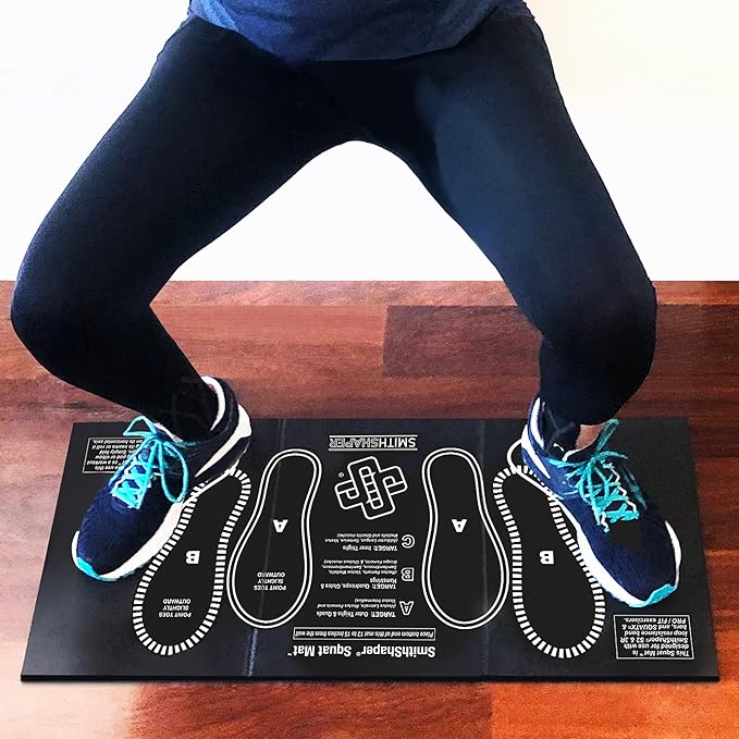 Squat Mat - 30.75" Length - Knee & Leg Muscle Targeting - Folds to 0.90" Thick - Ab Rollouts & Knee Pushups Pad - NBR Black