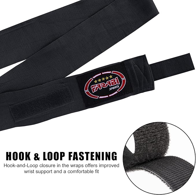 Farabi Sports Boxing Hand Wraps for Men, Women Boxing Wraps 180 inch Adult Hand Wraps for MMA Muay Thai Kickboxing Martial Arts Punching Bag and Training