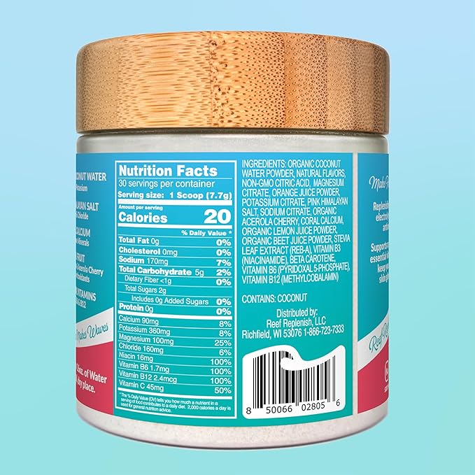 Hydrating Electrolyte Drink Mix - Grapefruit, 30 Servings - Hydration Powder w/Coconut Water - Non-GMO, No Added Sugar, 5 Key Electrolytes + Vitamins, Natural Trace Minerals, USA Made